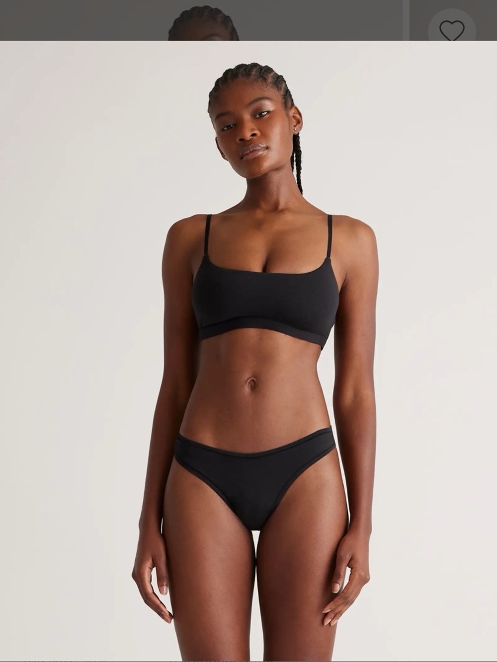 Quince Organic Cotton Scoop Bralette Black Two Pack